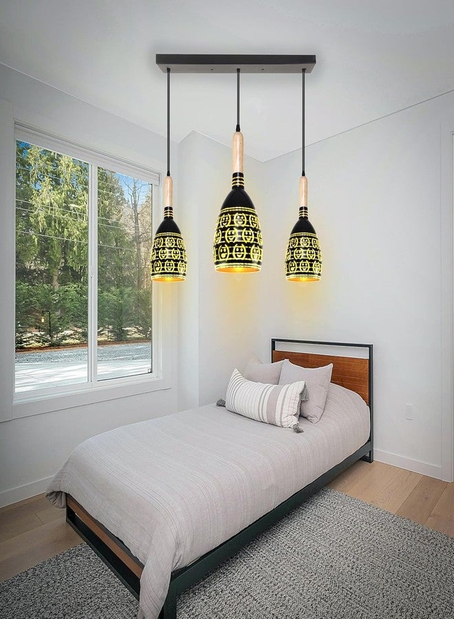 GAUVIK Black Smily Linear Cluster with Bulb/Pendent Light for Restaurant,Bedroom, Living Room for Decoration to Home Décor. - Image 2